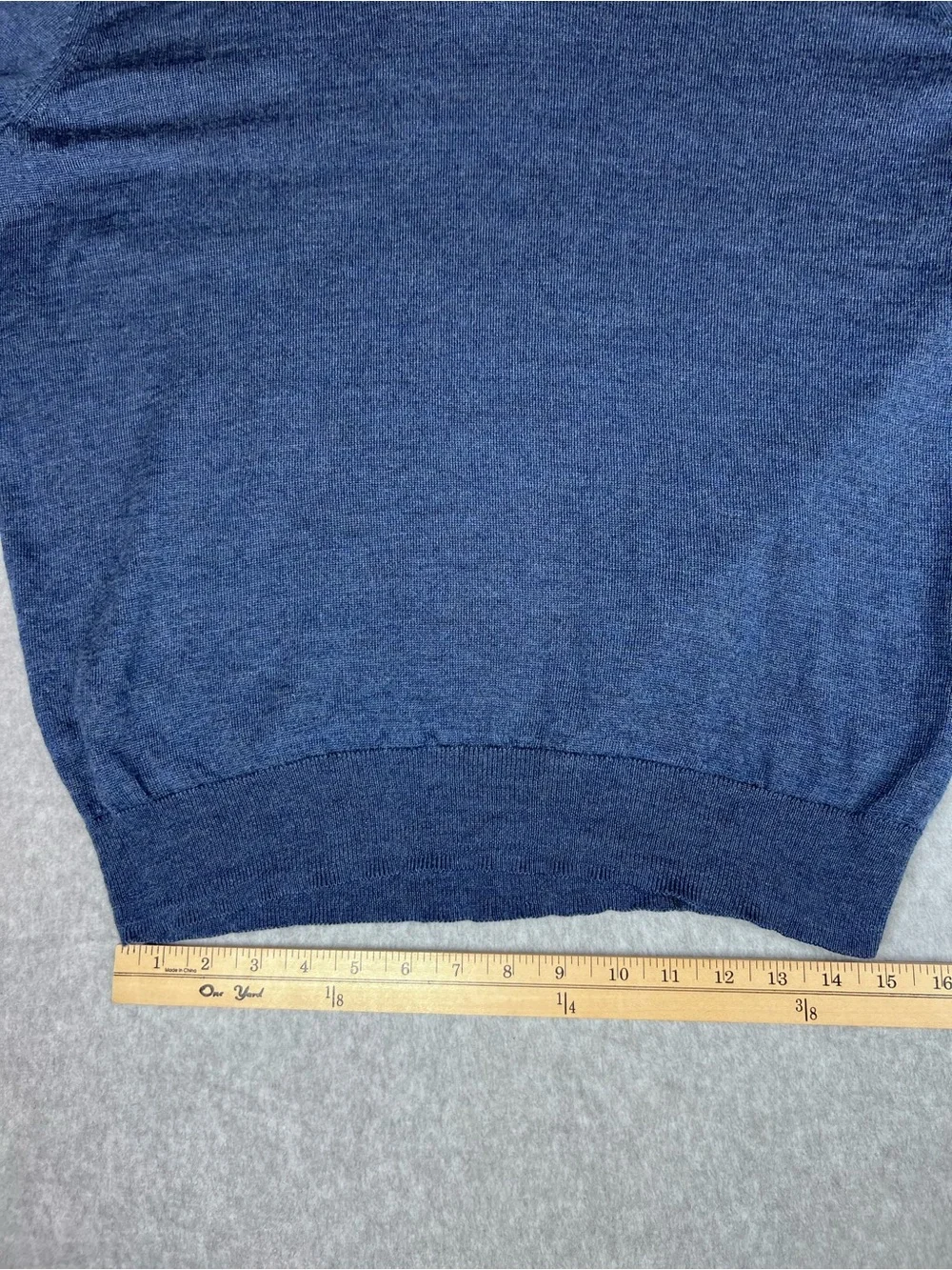 Merino Wool Jos A. Bank 1/4 Zip Pullover Sweater Blue Nautical Fisherman